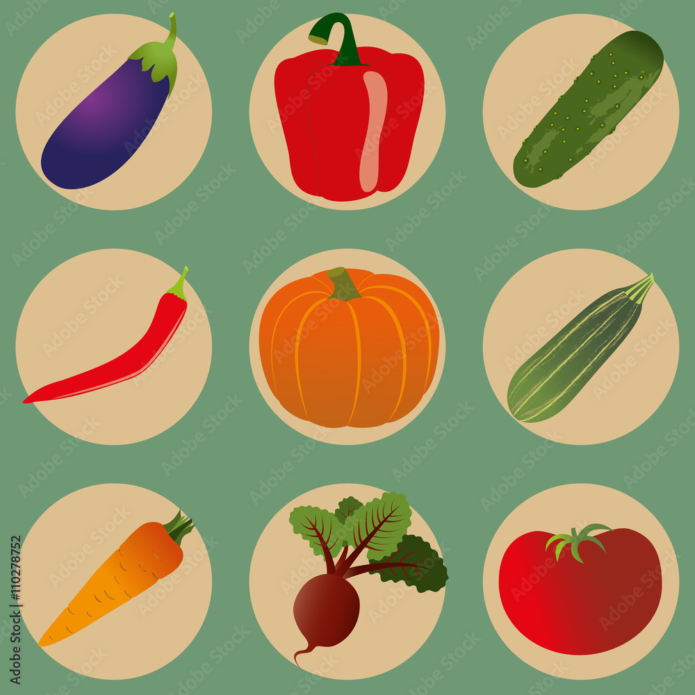 set of vegetable icons set of vegetable icons