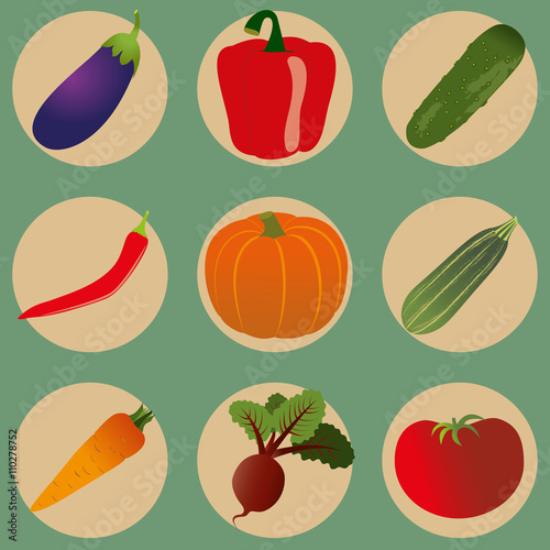 set of vegetable icons