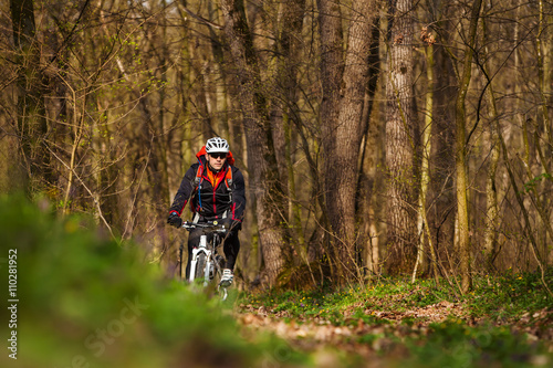 Man cyclist riding the bicycle