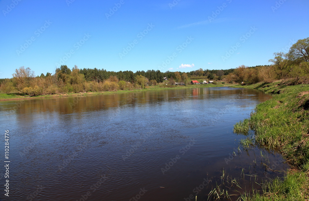 Šiurmonys village on the right bank of the Neris