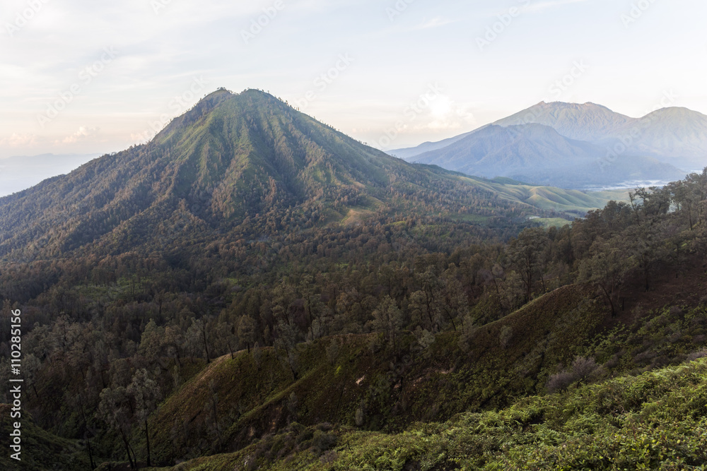 View on Volcano around Ijen landscape