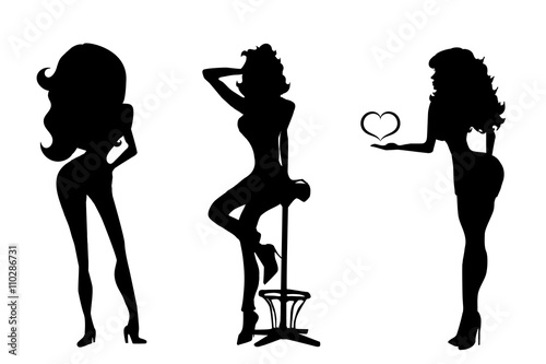 Vector silhouette of woman.
