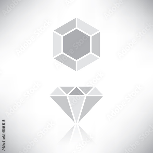 Simple Diamond Vector Grey Tone Color