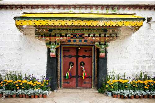 Old gates in Norbulingka Palace, Lhasa, Tibet photo