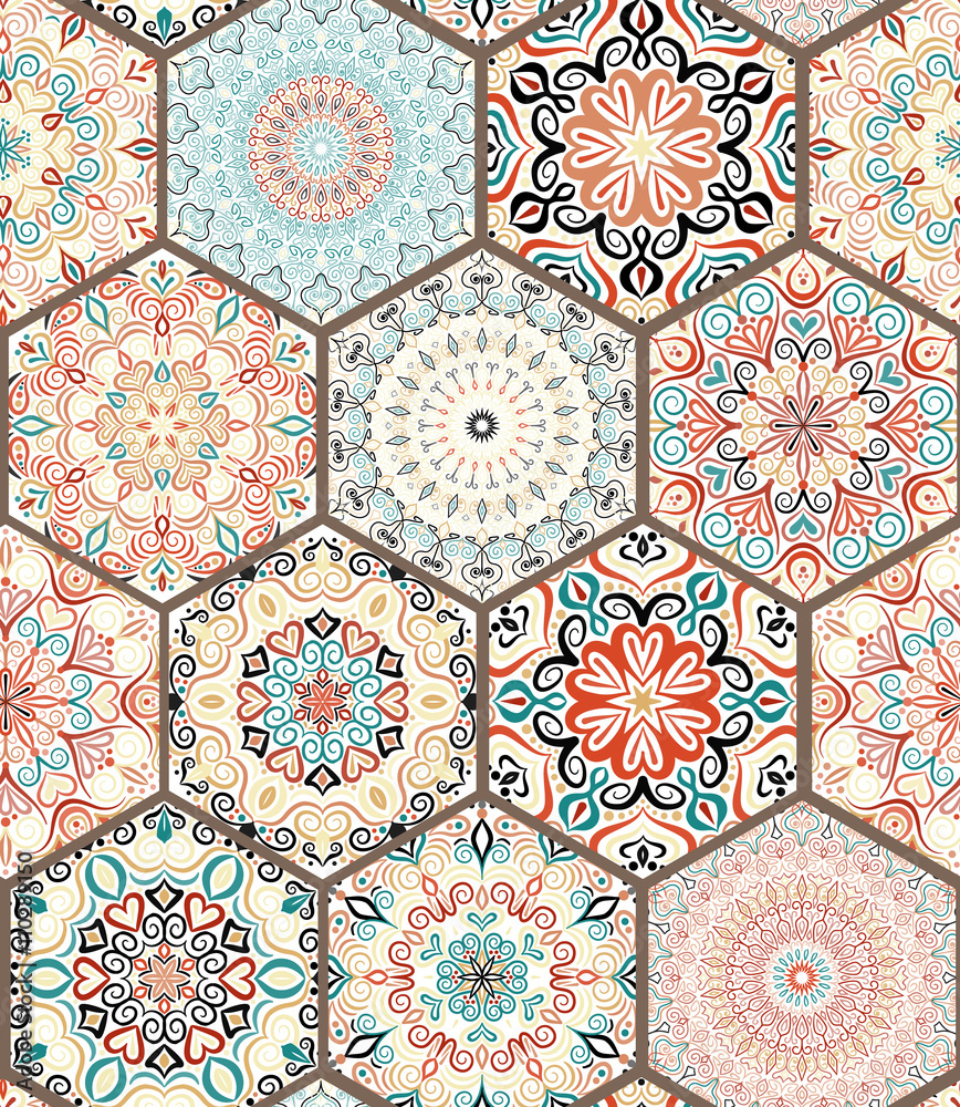 Rich Hexagon Tile Ornament