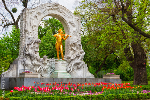 Statue of Johann Strauss in Vienna, Austria