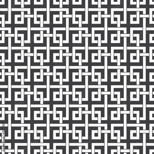 Abstract seamless pattern of intersecting lines. Swatch of white lines on a black background.