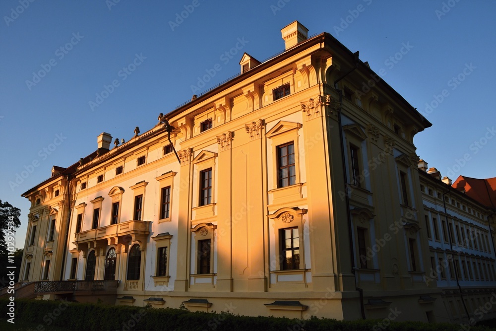 Slavkov baroque castle (national cultural landmark) Slavkov - Austerlitz near Brno, South Moravia, Czech republic.