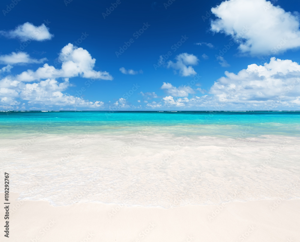 Wave of the sea on the sand beach