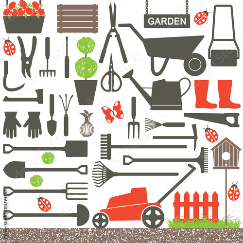 Gardening related vector icons 6