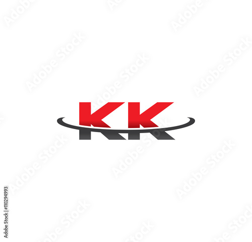kk alphabet with swoosh grey and red