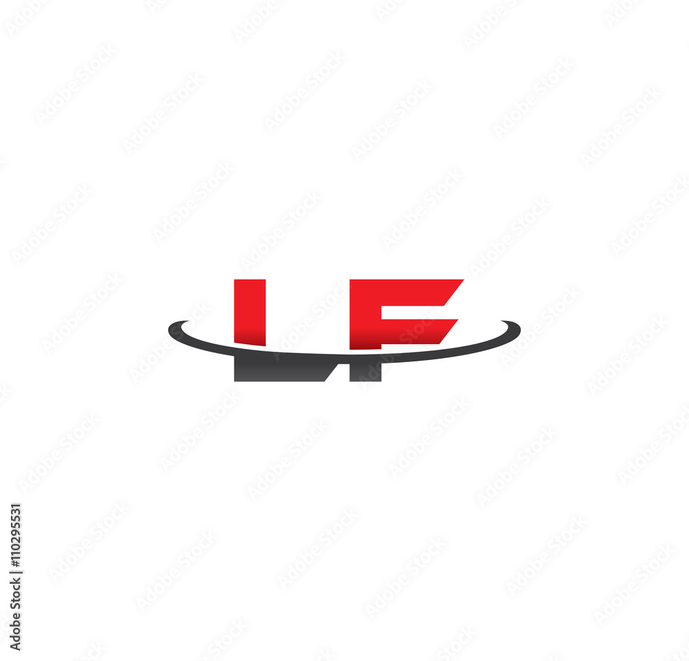 Fototapeta premium lf alphabet with swoosh grey and red