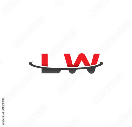 Free Download lw alphabet with swoosh grey and red - GFXLoad