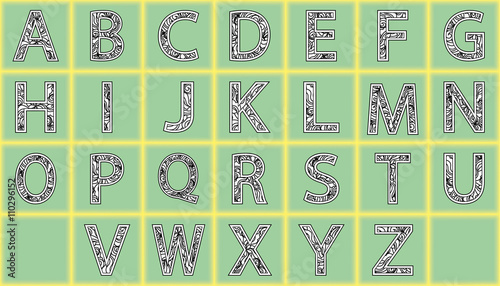 Alphabet set of colorful letters. Education, children