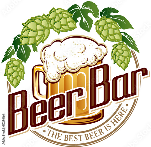 Vector illustration logo of beer pub bar.