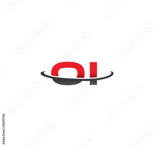 oi alphabet with swoosh grey and red