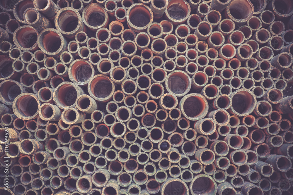 Abstract of old tube stack for background Abstract of old tube stack for background