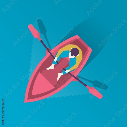 man in a boat
