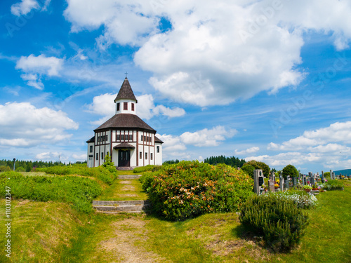 Small wooden evangelical chapel in Korenov photo