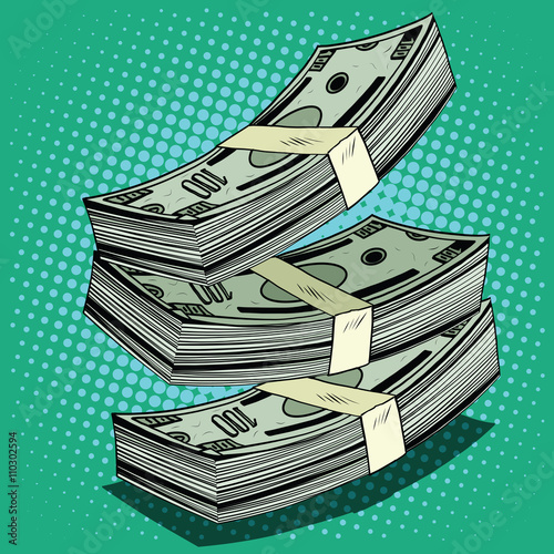 Stack of money dollar bills cash
