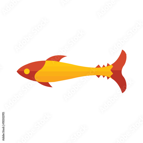 yellow fish vector cute