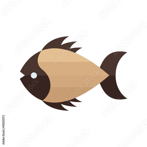 Sea Fish Vector brown color