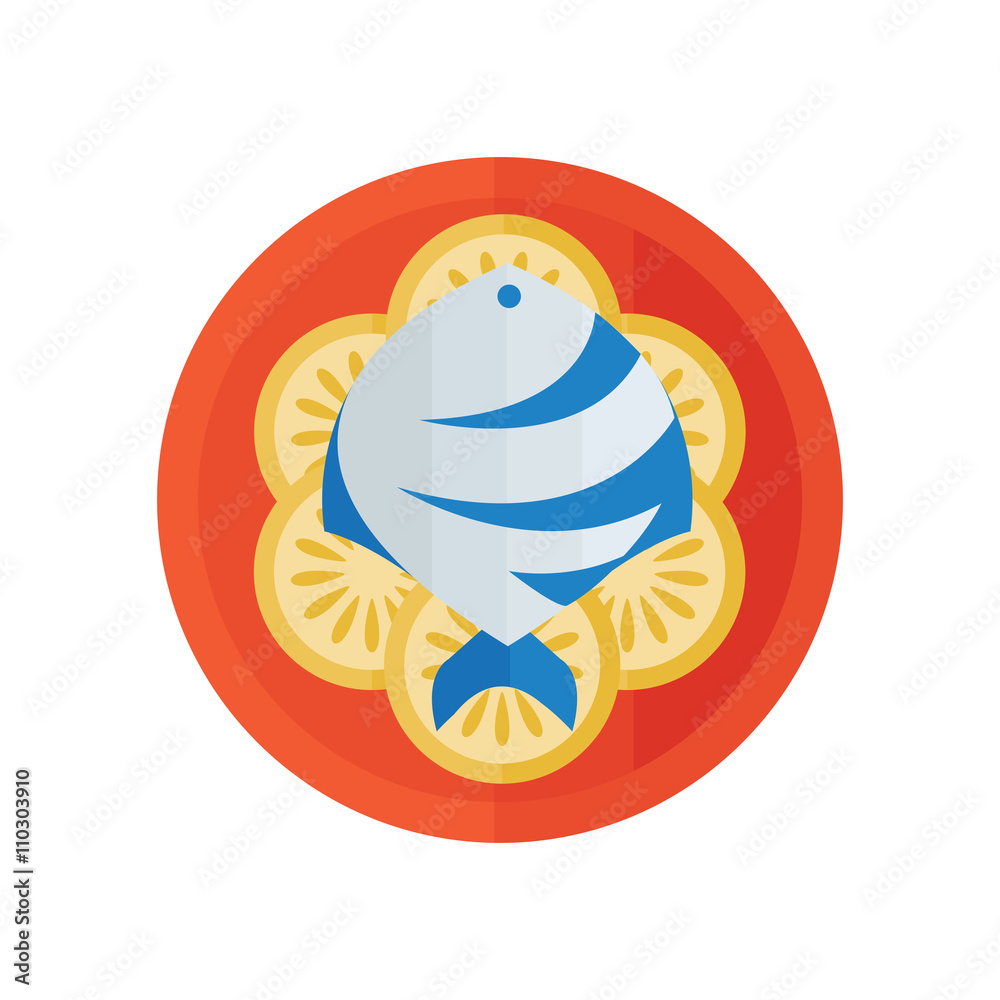 Obraz premium fish salad vector design