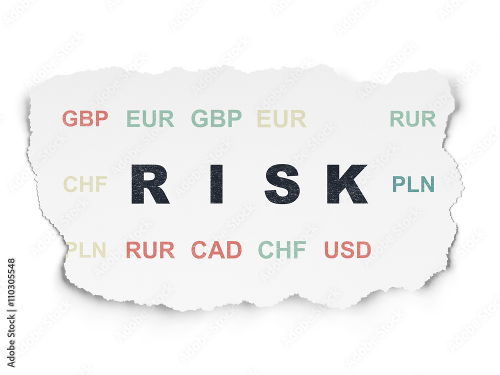 Business concept: Risk on Torn Paper background Business concept: Risk on Torn Paper background
