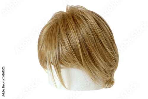 female wig isolated on white background
