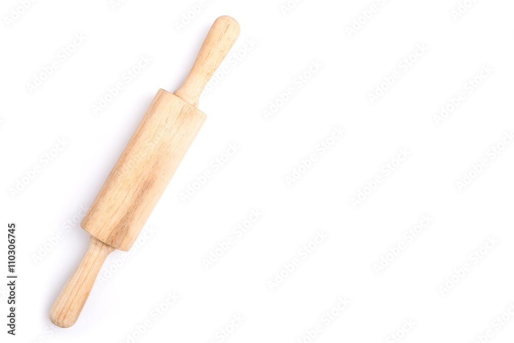 Obraz premium Wooden rolling pin isolated on white background