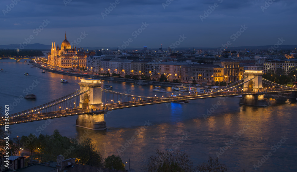 Budapest at twilight, Hungary