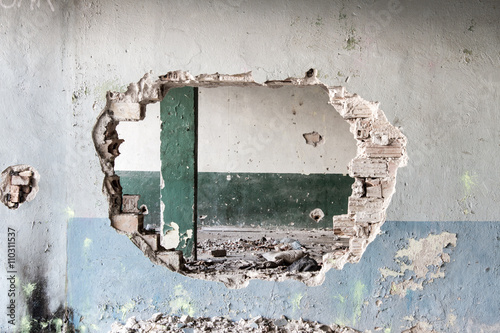 interior of an old abandoned building