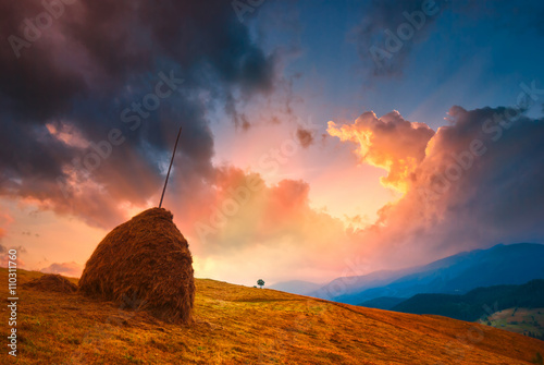 Majestic colorful clouds in a sky