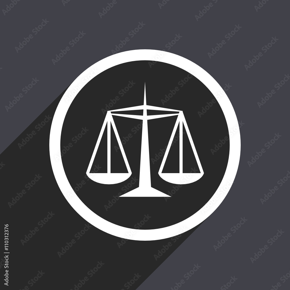 flat design justice web white and grey vector icon flat design justice web white and grey vector icon