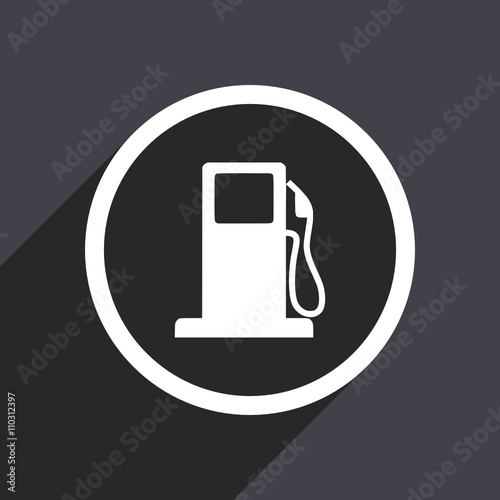 flat design fuel web white and grey vector icon 
