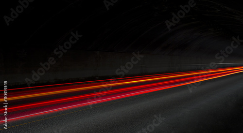 light trails in tunnel photo