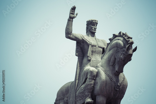 The statue of David the Builder in Tbilisi, Georgia photo