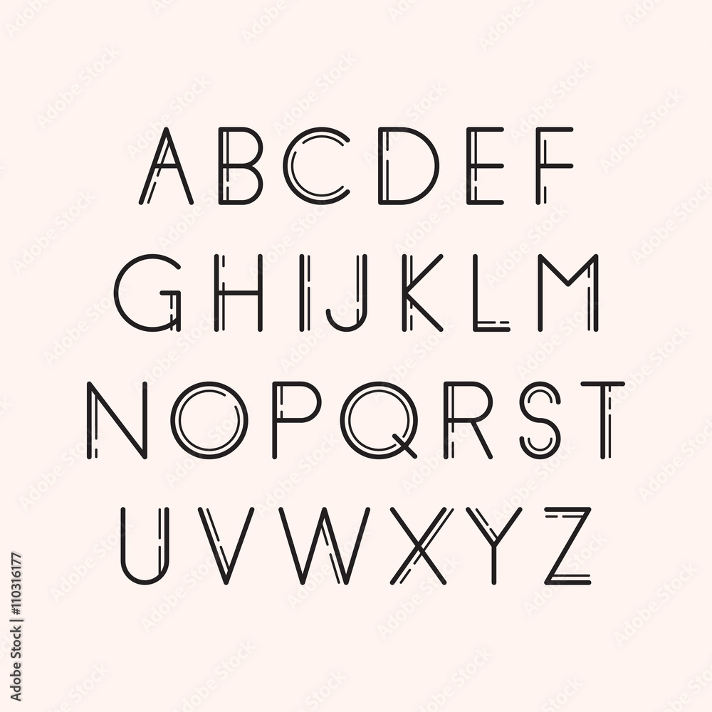 Geometric font. Line design. Vector illustration EPS 10 Geometric font. Line design. Vector illustration EPS 10