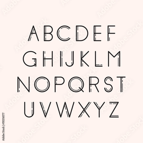 Geometric font. Line design. Vector illustration EPS 10