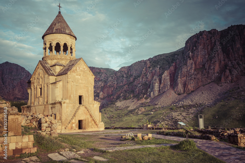 Ancient monastery Noravank in the mountains in Amaghu valley, Ar