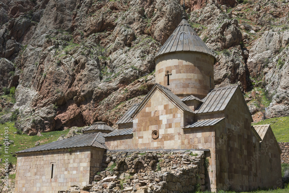 Ancient monastery Noravank in the mountains in Amaghu valley, Ar Ancient monastery Noravank in the mountains in Amaghu valley, Ar