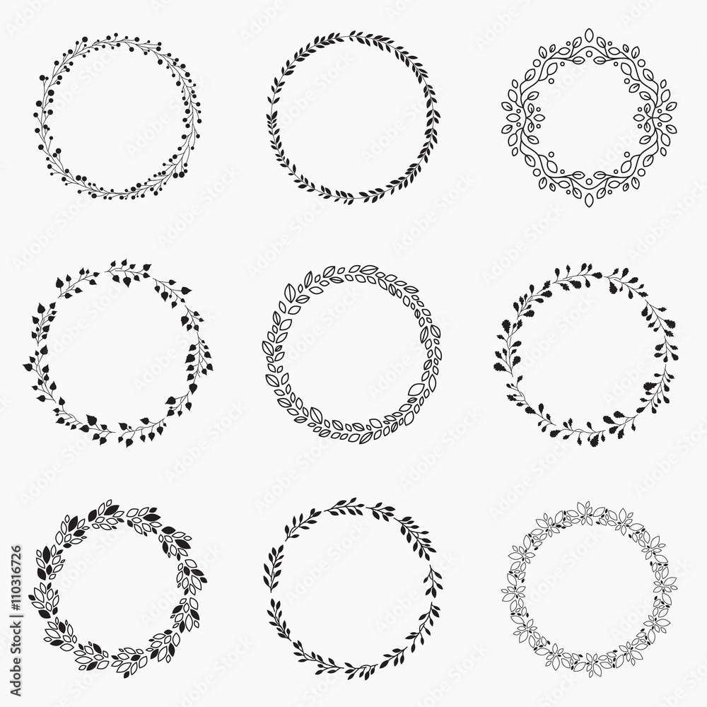 Set of vector wreaths. Isolated on white background. EPS 10 Set of vector wreaths. Isolated on white background. EPS 10