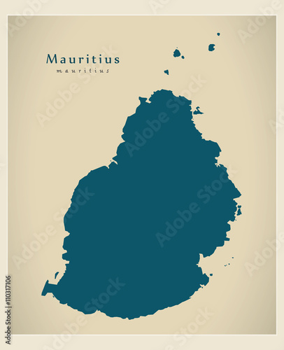Modern Map - Mauritius MU
