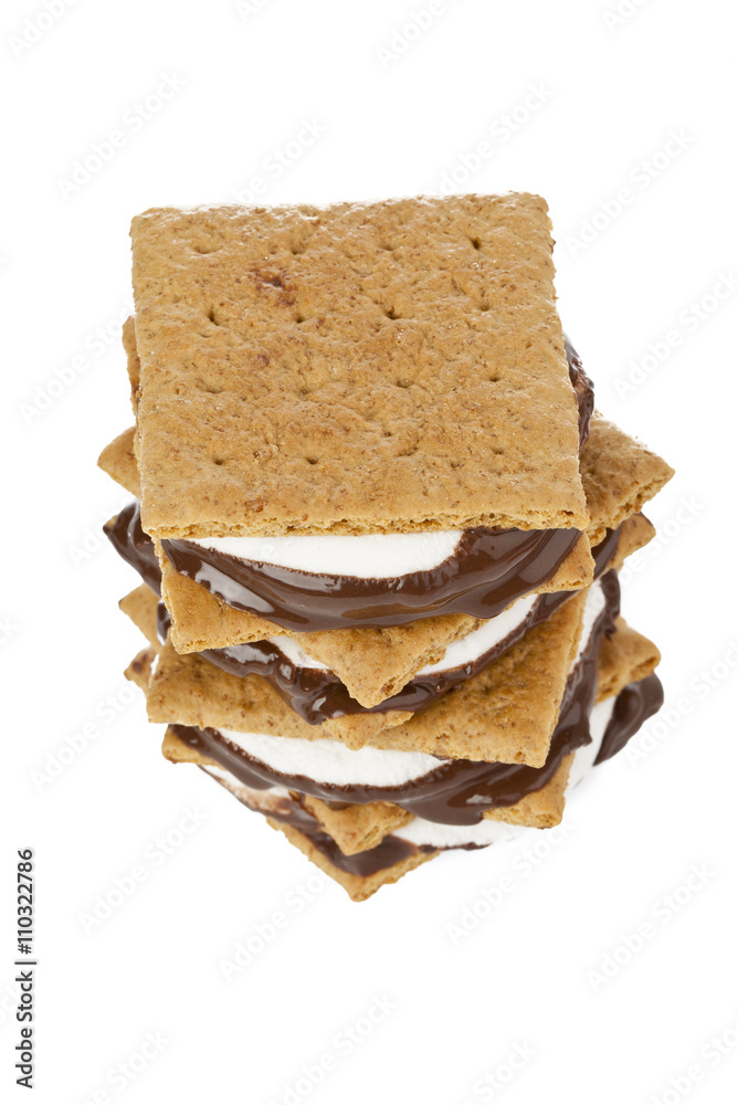 smore sandwich in white. smore sandwich in white.