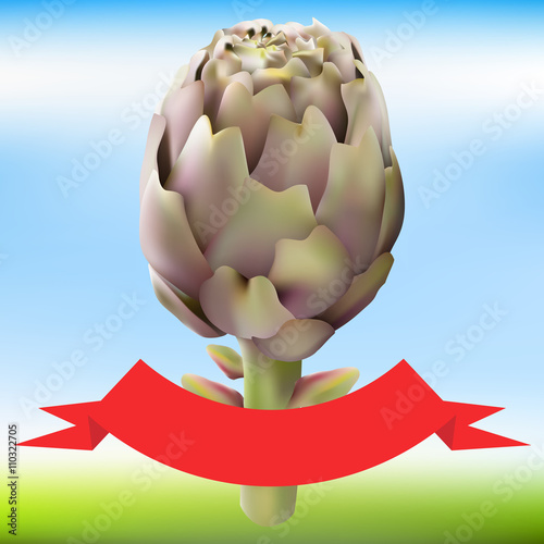 Carciofo con sfondo e coccarda