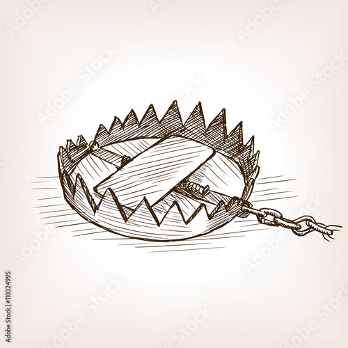 Trap sketch style vector illustration