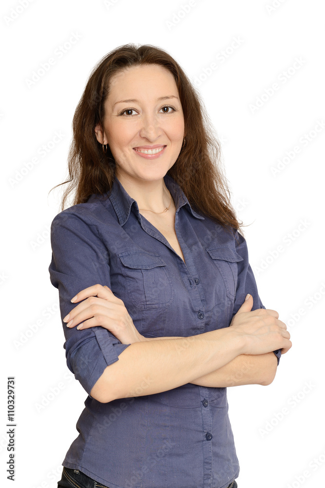 Attractive businesswoman with her arms crossed Attractive businesswoman with her arms crossed