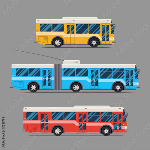 Bus icon flat design. vector city transportation. trolleybus