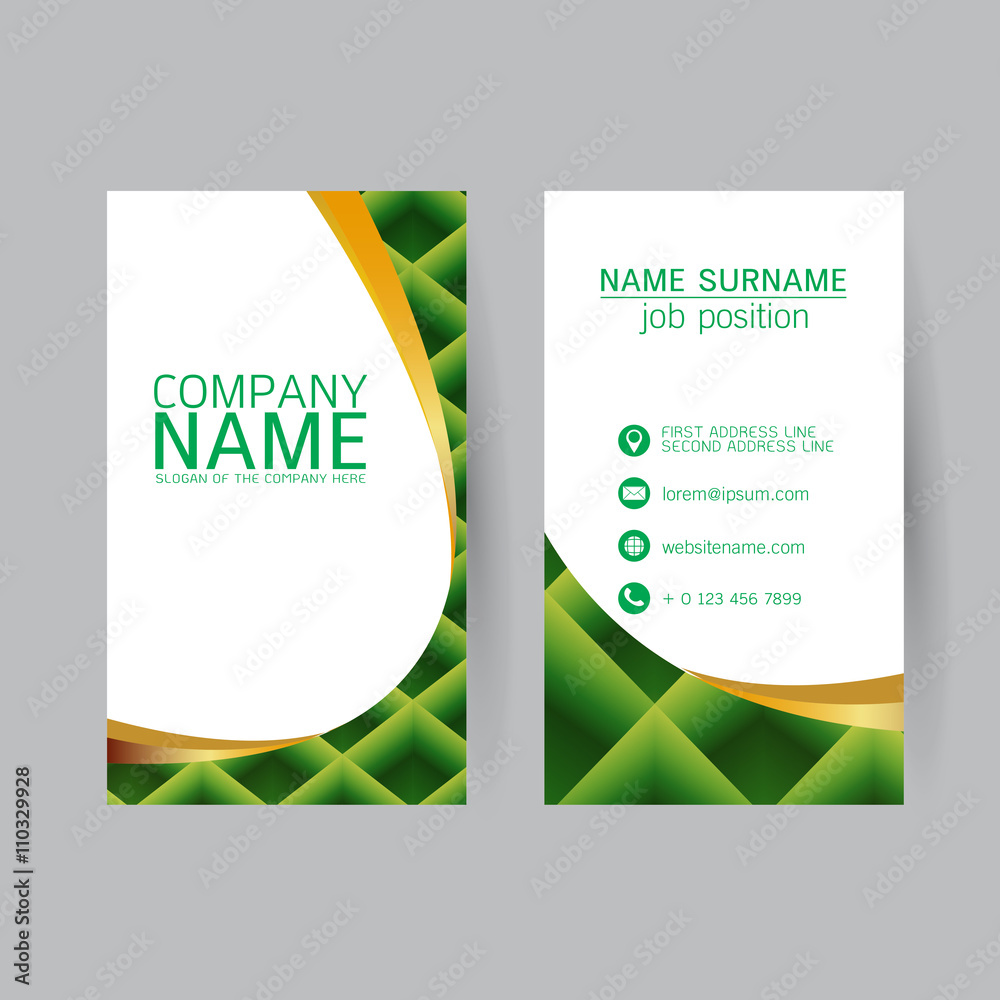 Fototapeta premium vector Modern simple light business card template with flat user