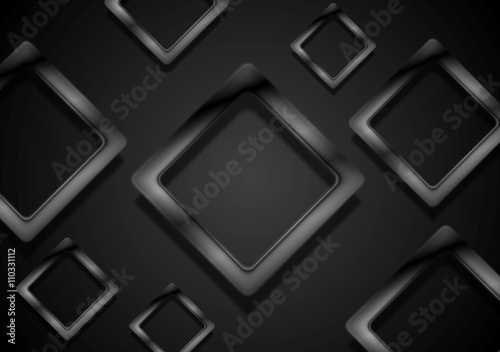 Abstract black glossy squares vector background